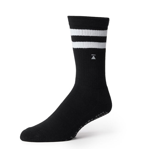 Base33 Crew Grip Socks Black White Stripe