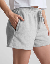 Load image into Gallery viewer, BEYOND YOGA Luxefleece Sweat Short Light Heather Grey
