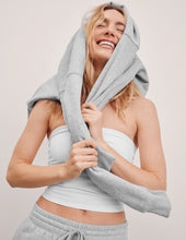 Load image into Gallery viewer, BEYOND YOGA Luxefleece Sweat Short Light Heather Grey

