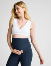 Load image into Gallery viewer, BEYOND YOGA Spacedye Criss Crossover Maternity Nursing Bra Cloud White
