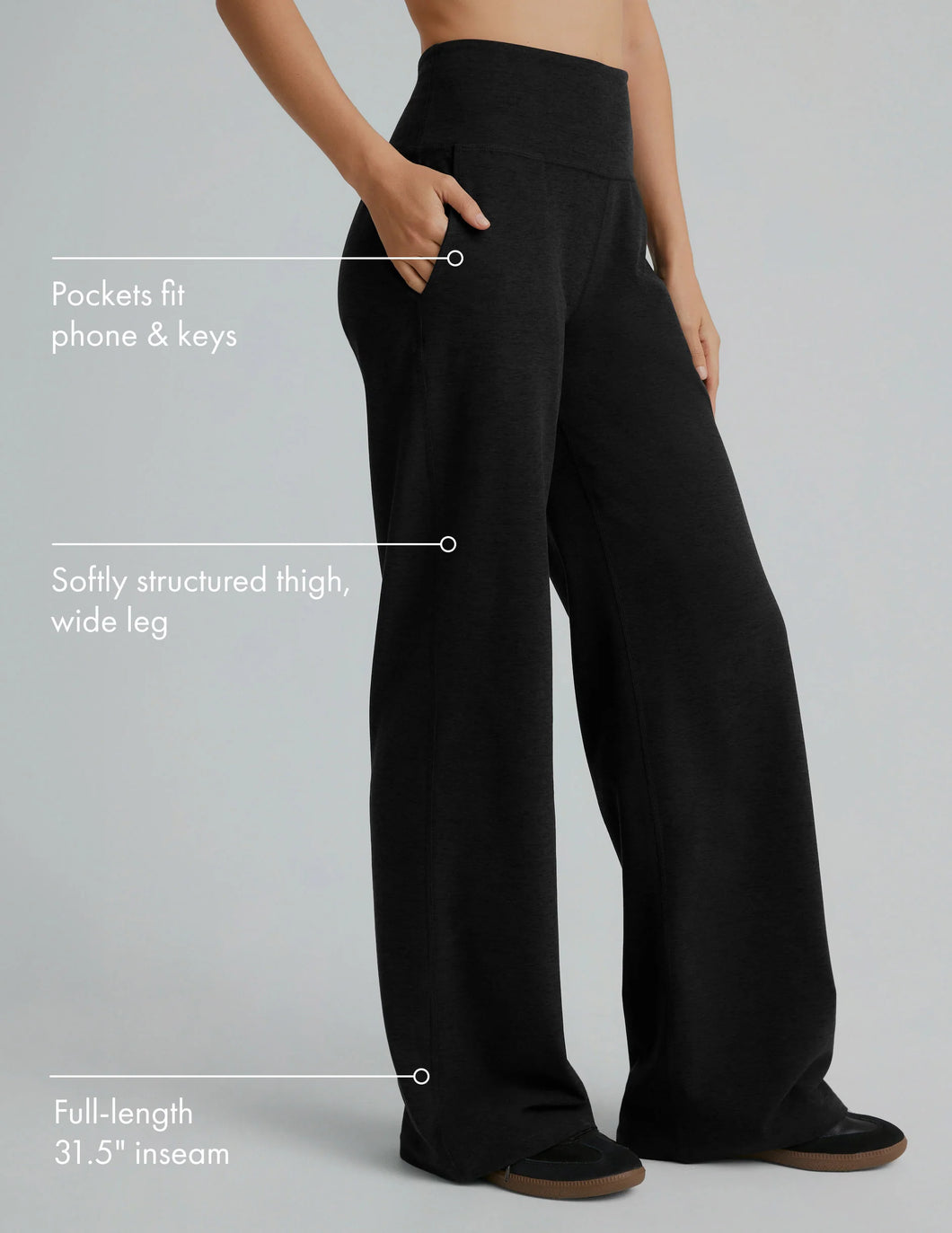 BEYOND YOGA Spacedye Laid Back Wide Leg Pant Darkest Night