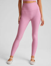 Load image into Gallery viewer, BEYOND YOGA Spacedye Raise The Barre Shirred Legging Pink Haze Heather
