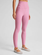 Load image into Gallery viewer, BEYOND YOGA Spacedye Raise The Barre Shirred Legging Pink Haze Heather
