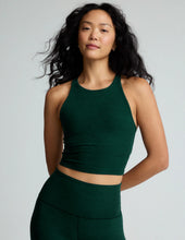 Load image into Gallery viewer, BEYOND YOGA Spacedye Refocus Cropped Tank Dark Spruce
