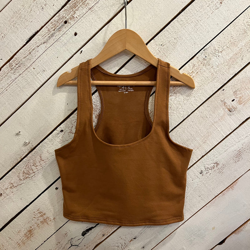 DOWNTOWN BETTY Deluxe Sweet Crop Top Tobacco