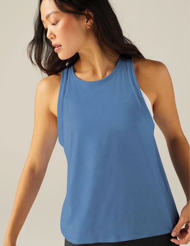 Sleeveless shirt Beyond Yoga skye blue heather