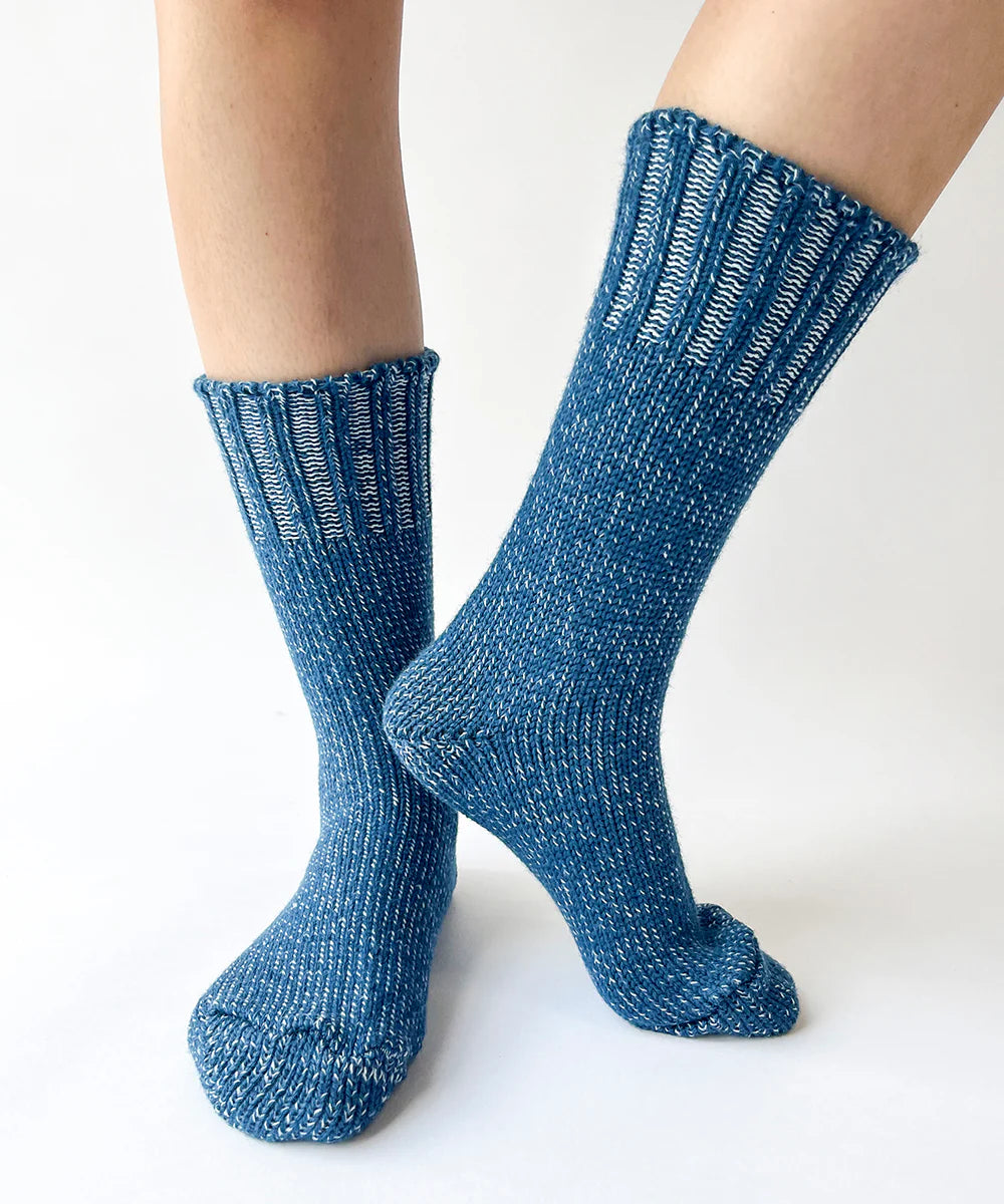 OKAYOK Wool Blend Sunday Socks Deep Sea