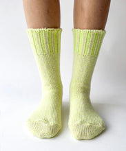 Load image into Gallery viewer, OKAYOK Wool Blend Sunday Socks Neon Cream
