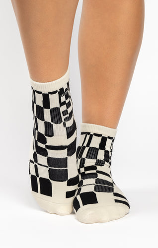 POINTE STUDIO Retro Geo Ankle Grip Socks