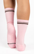 Load image into Gallery viewer, POINTE STUDIO Varsity Crew Grip Socks Baby Pink
