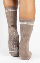 Load image into Gallery viewer, POINTE STUDIO Varsity Crew Grip Socks Taupe
