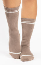 Load image into Gallery viewer, POINTE STUDIO Varsity Crew Grip Socks Taupe
