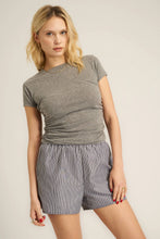 Load image into Gallery viewer, PROJECT SOCIAL T Izzie Heathered Ruched Baby Tee Mother of Pearl
