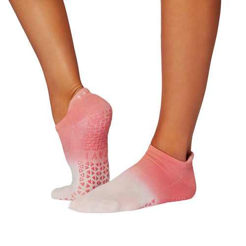 TAVI Savvy Grip Socks Hot Coral Ombre