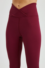 Load image into Gallery viewer, YEAR OF OURS Ribbed Veronica Legging Dark Cherry
