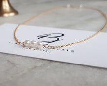 Load image into Gallery viewer, Isabella Bazzara Stacked Pearl Dainty Gold Filled Necklace
