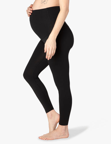 Beyond Yoga Jet Black Maternity Supplex Love The Bump Long Leggings