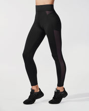 Load image into Gallery viewer, Michi Black Vision Leggings with sheer mesh panels
