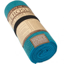 Load image into Gallery viewer, Dusky Leaf Blue Zeroslip Yoga Towel
